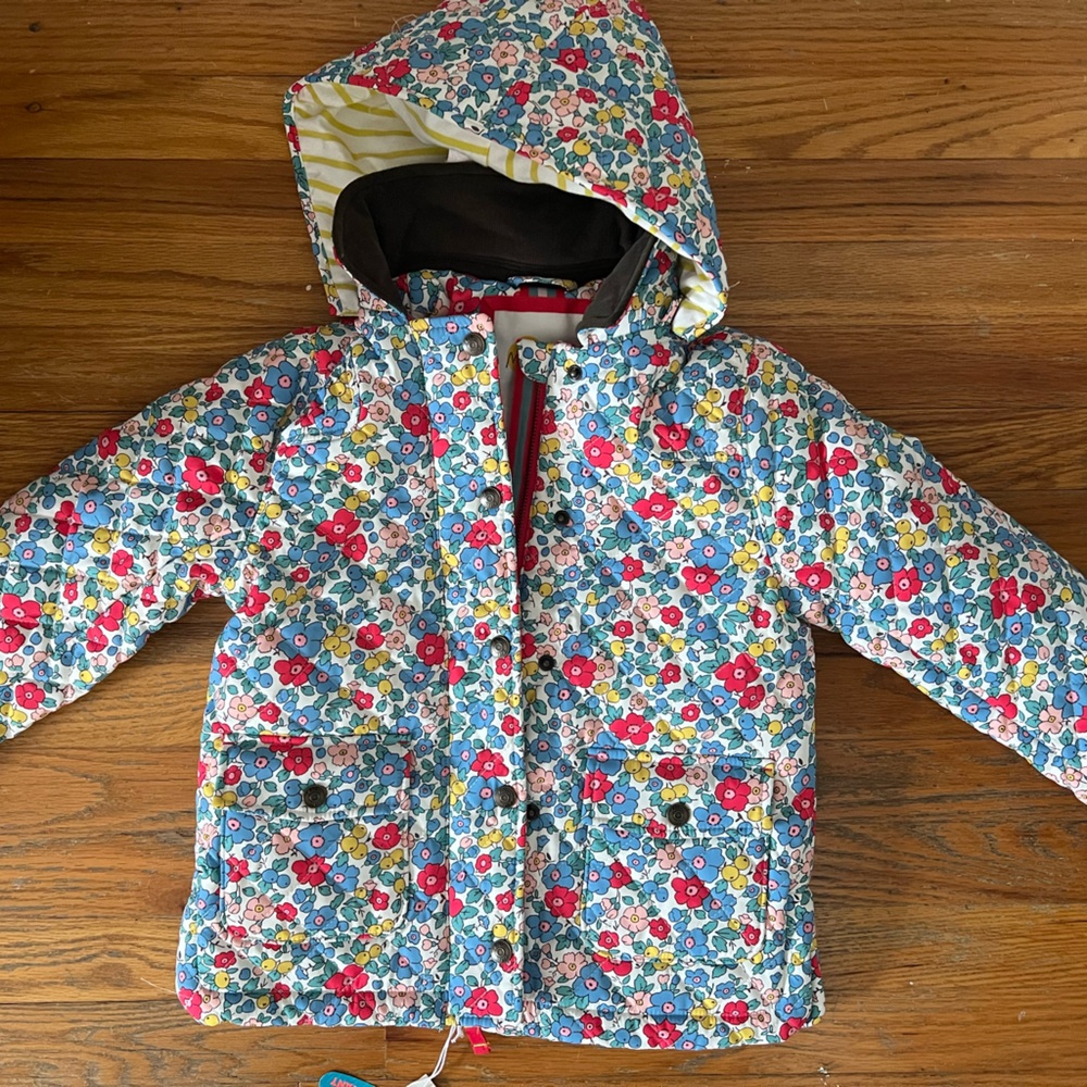 Mini Boden Floral Jacket - Blue and Red